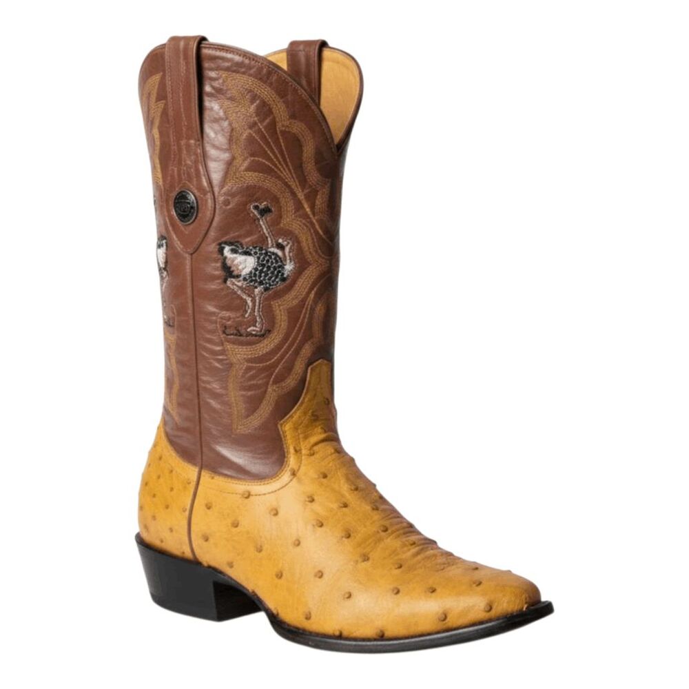EL GENERAL Full Quill Ostrich Western Boots Size 44/US10.5